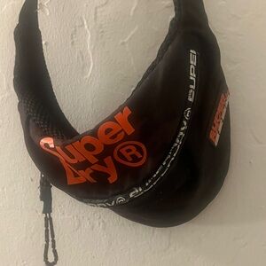 Superdry Men's Belt Bag in Black and Orange